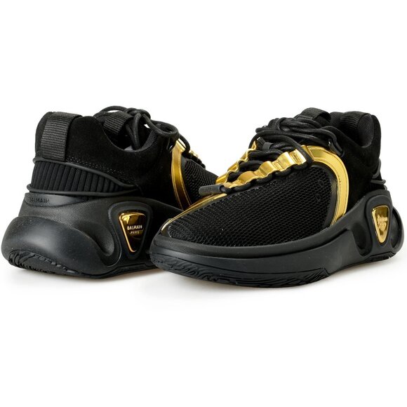 Balmain Women's "B Runner" Black & Gold Athletic Sneakers Shoes US 9 EUR 39 - Picture 1 of 8